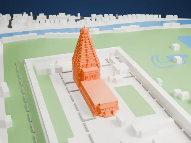 Brihadisvara Temple model, East view