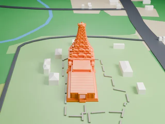 Brihadisvara Temple, Gangaikonda Cholapuram model, East view