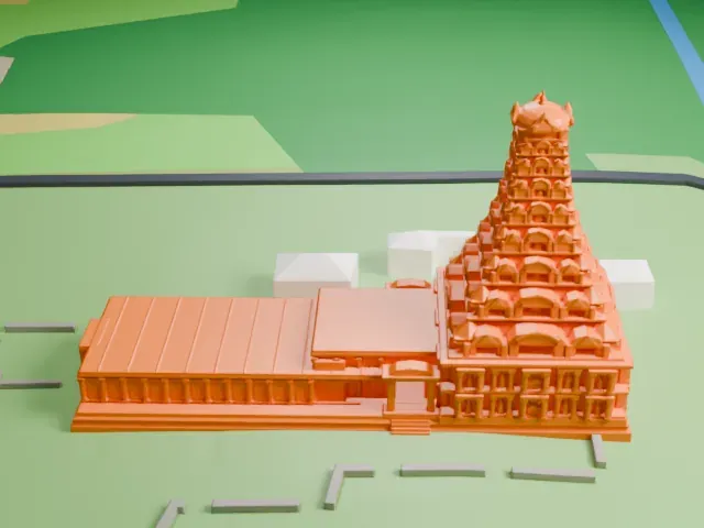 Brihadisvara Temple, Gangaikonda Cholapuram model, North view
