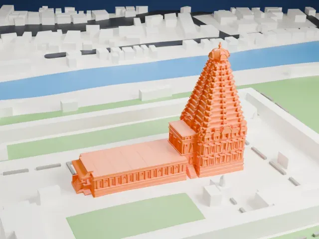 Brihadisvara Temple model, North view