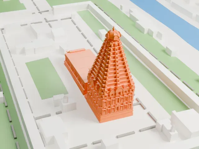 Brihadisvara Temple model, West view