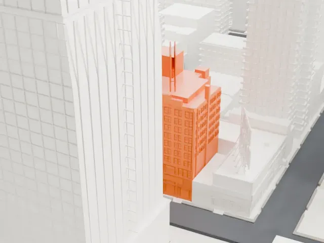 Brill Building model, East view