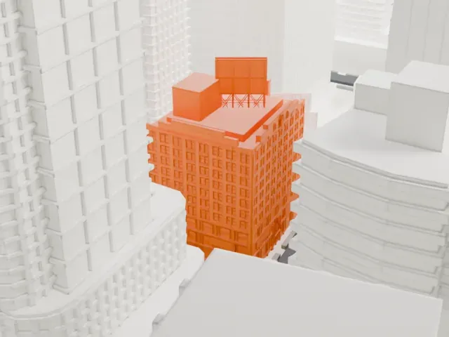 Brill Building model, South view