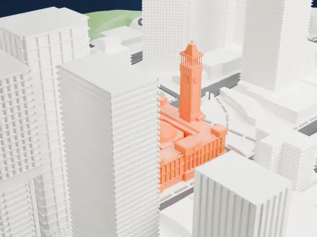 Brisbane City Hall model, South view
