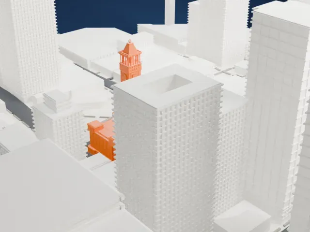 Brisbane City Hall model, West view