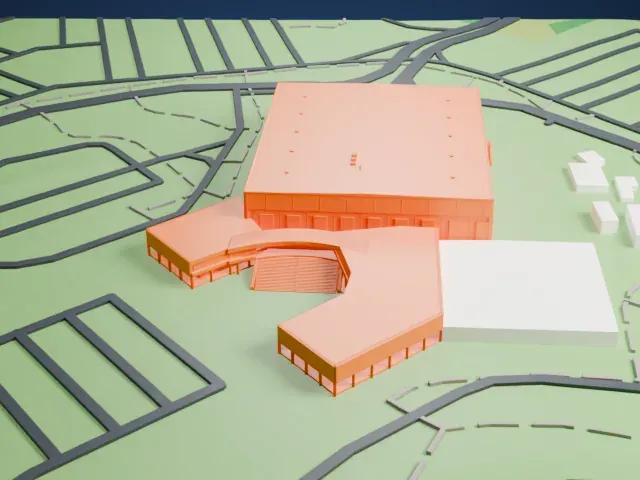 Brisbane Entertainment Centre model, West view