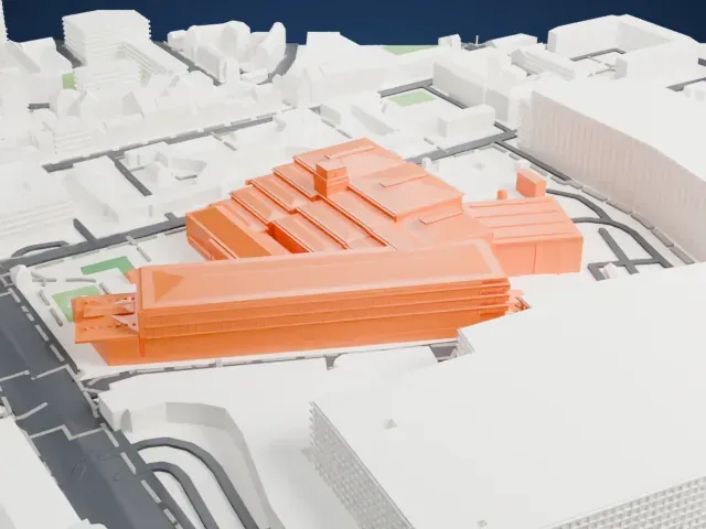 British Library model, East view