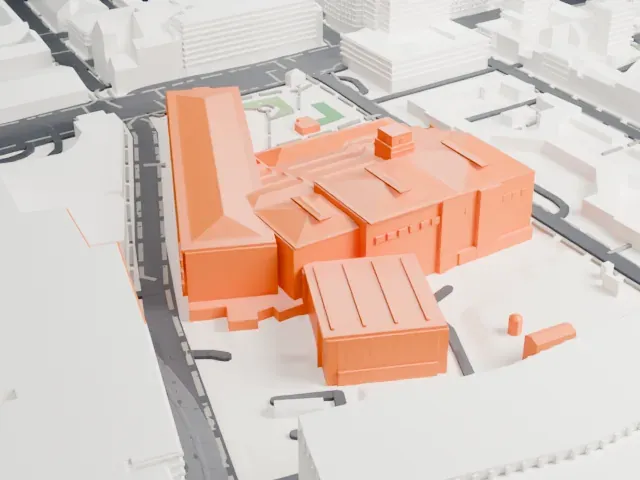 British Library model, North view