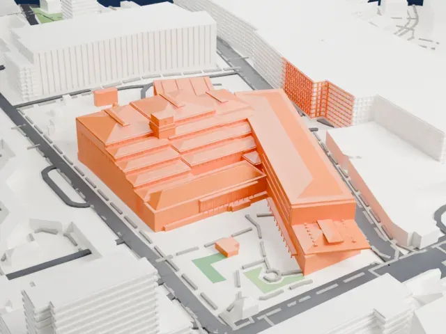 British Library model, South view