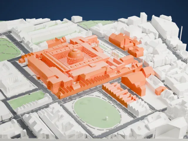 British Museum model, West view
