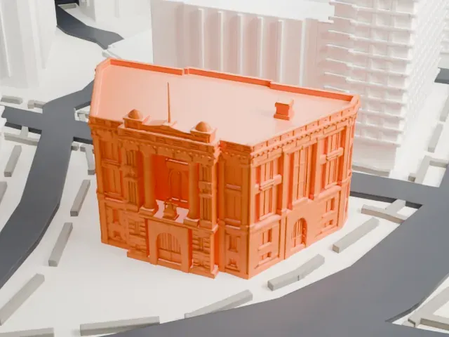 Bronx Borough Courthouse model, South view