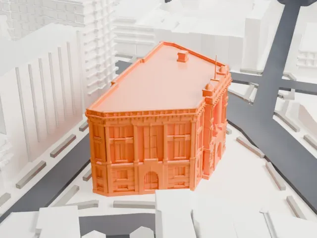 Bronx Borough Courthouse model, West view