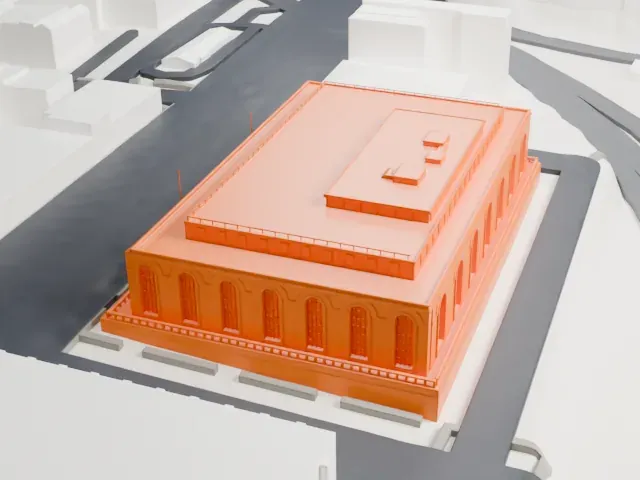 Bronx General Post Office model, South view