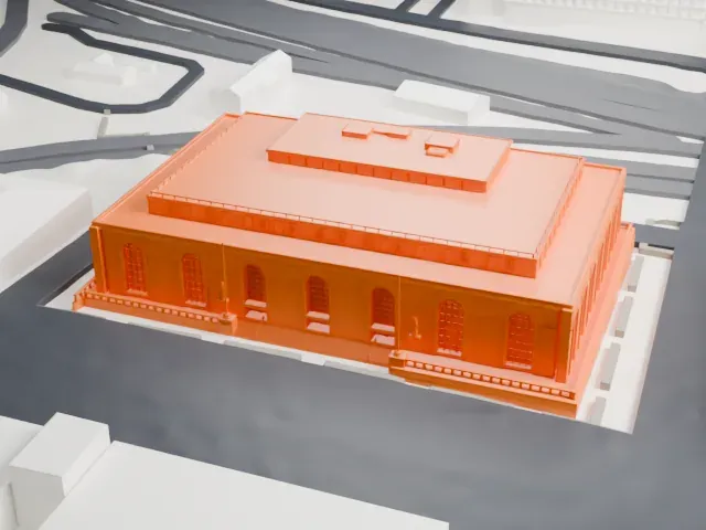 Bronx General Post Office model, West view