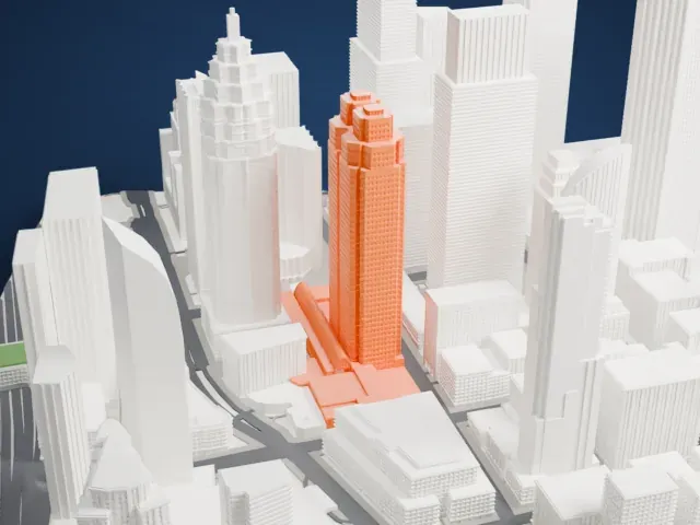 Brookfield Place model, East view