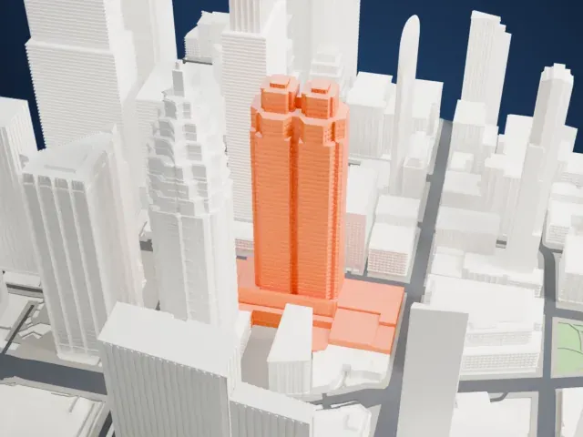 Brookfield Place model, South view