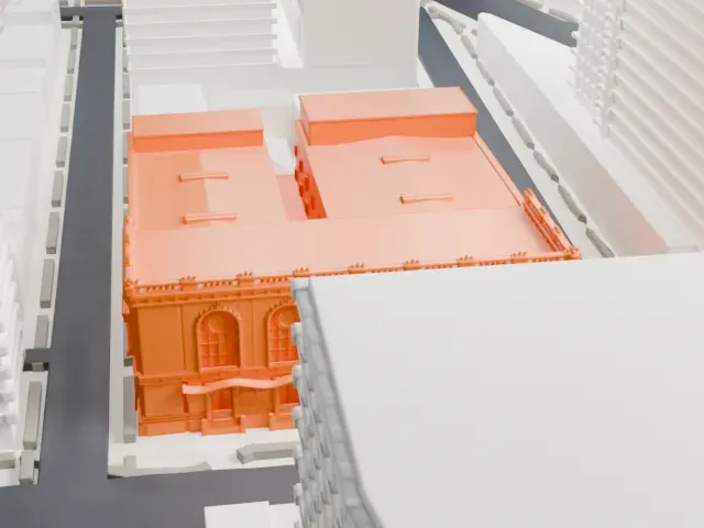 Brooklyn Academy of Music model, North view
