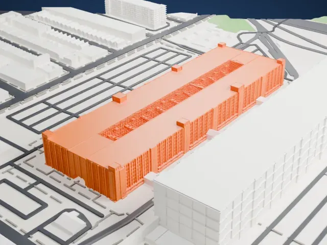 Brooklyn Army Terminal model, North view