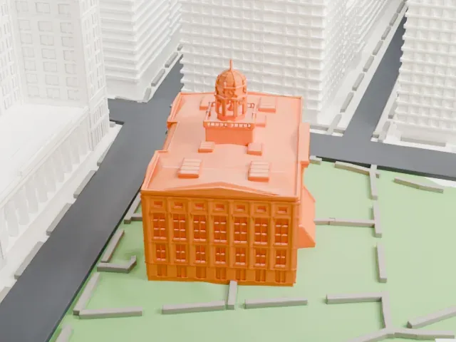 Brooklyn Borough Hall model, East view