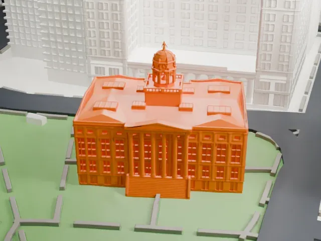 Brooklyn Borough Hall model, North view