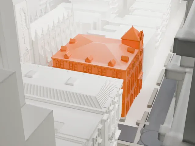 Brooklyn Historical Society Building model, East view