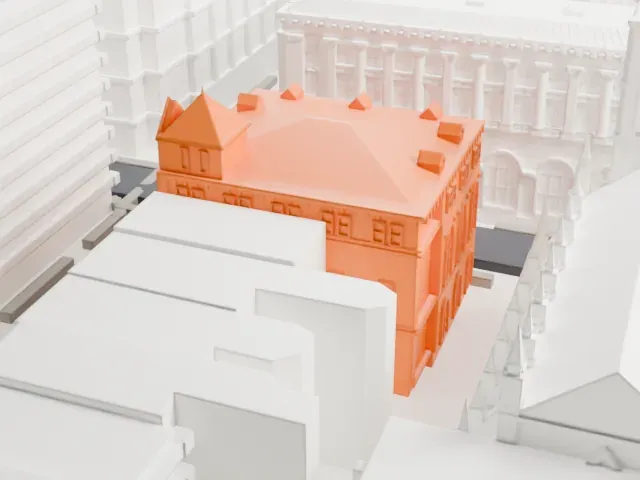 Brooklyn Historical Society Building model, West view
