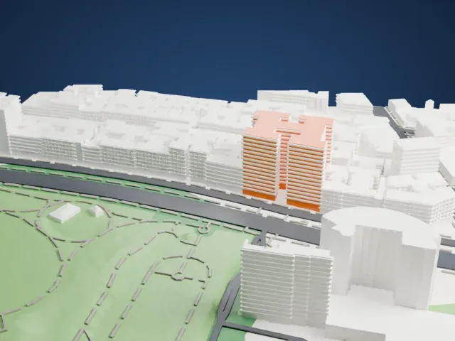 Brooklyn Museum model, South view