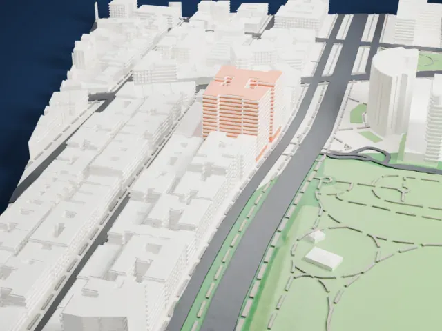 Brooklyn Museum model, West view