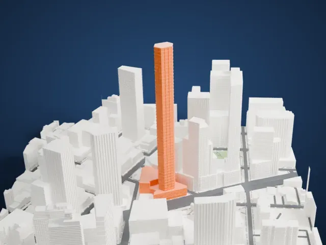 Brooklyn Tower model, East view