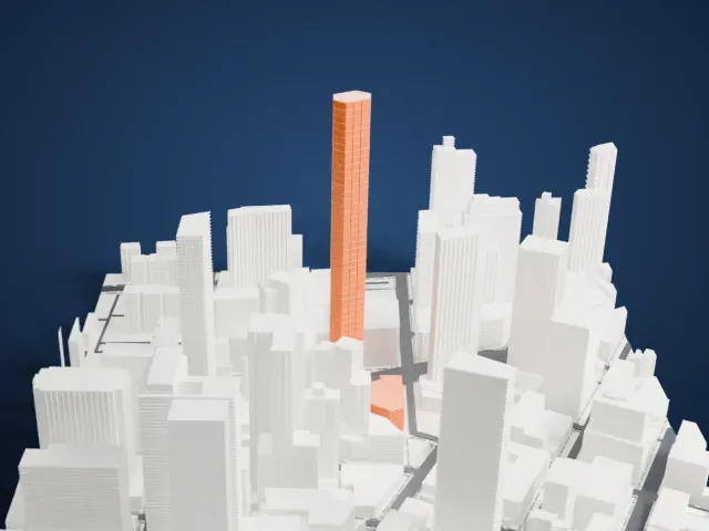 Brooklyn Tower model, West view