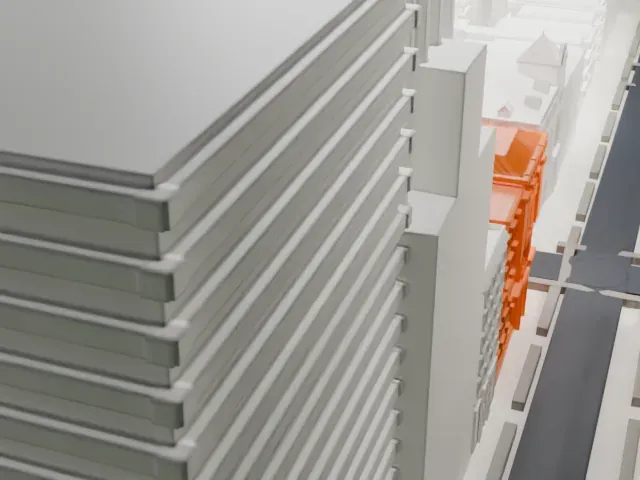 Brooklyn Trust Company Building model, East view