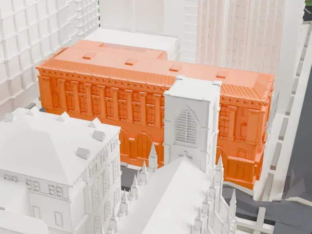 Brooklyn Trust Company Building model, West view