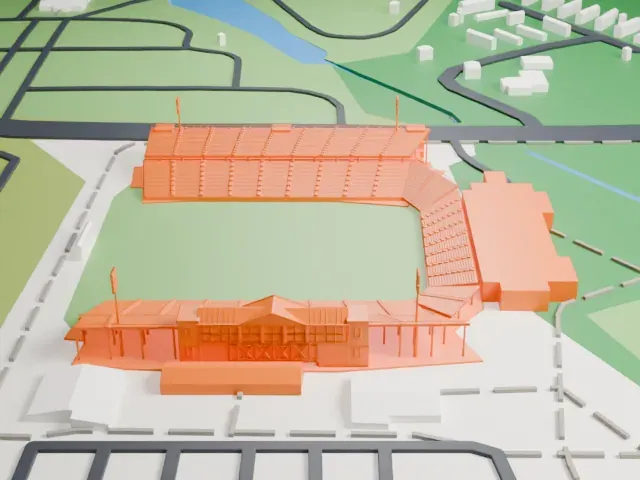 Brooks Stadium model, East view