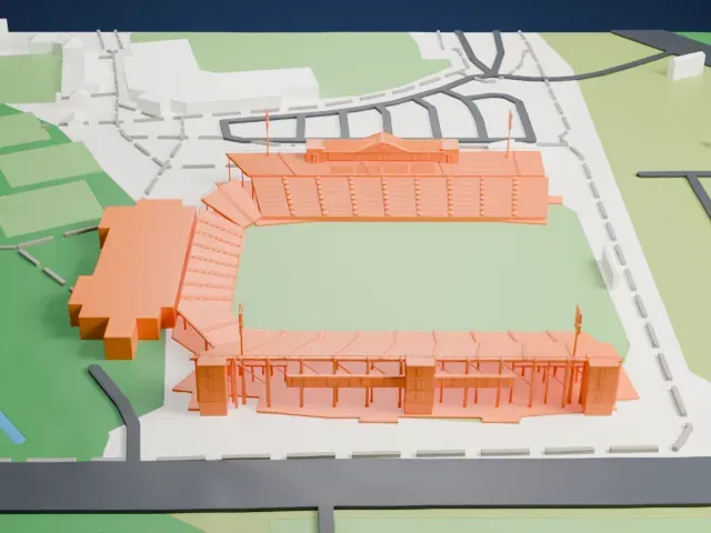 Brooks Stadium model, West view