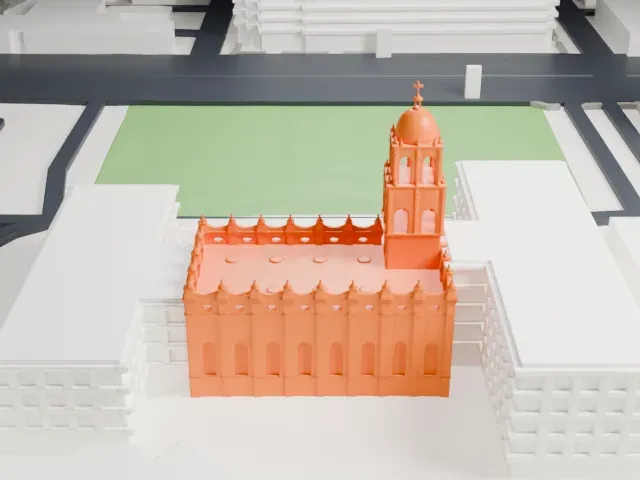 Brophy College Chapel model, East view