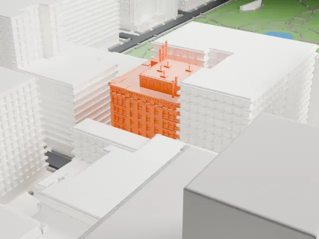 Brown Building model, East view