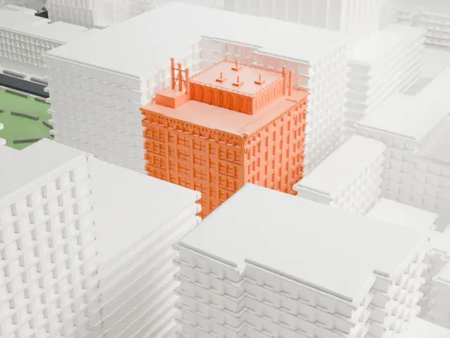 Brown Building model, South view
