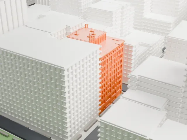 Brown Building model, West view