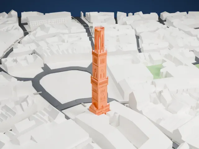 Bruges Belfry model, South view