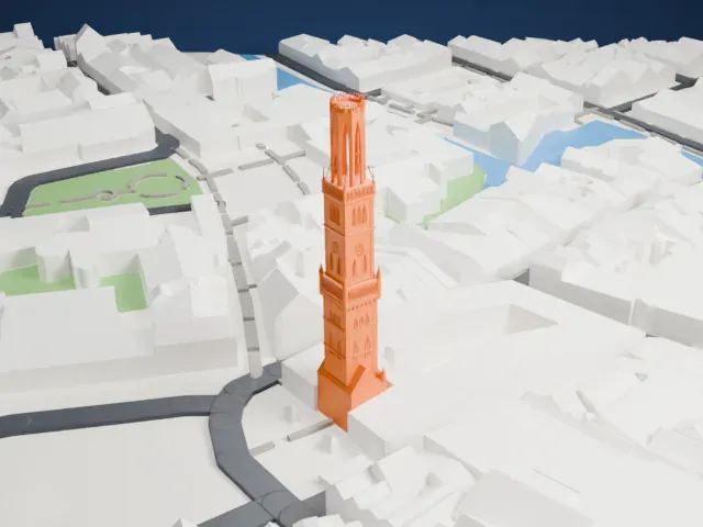 Bruges Belfry model, West view