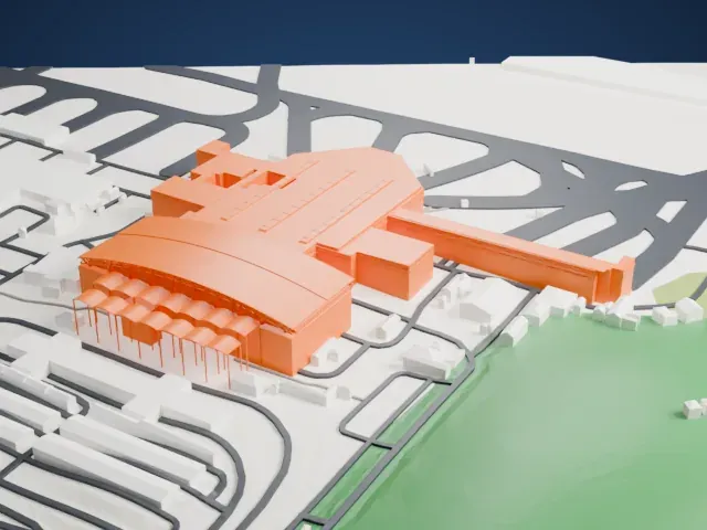 Brunei International Airport model, East view