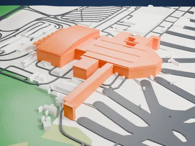 Brunei International Airport model, North view