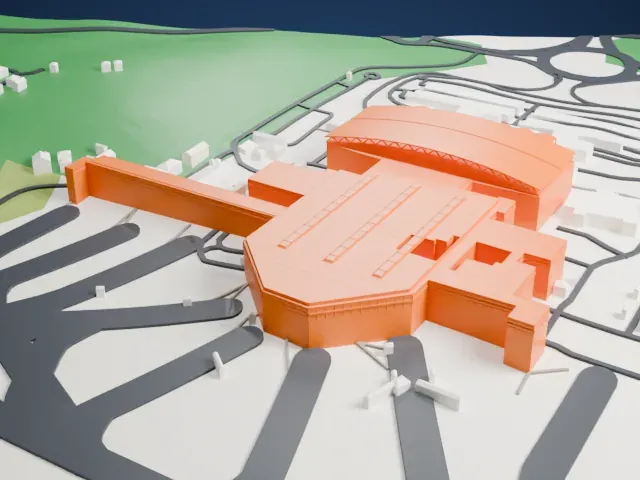 Brunei International Airport model, West view