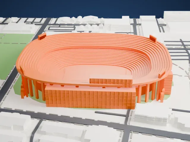 Bryant–Denny Stadium model, East view