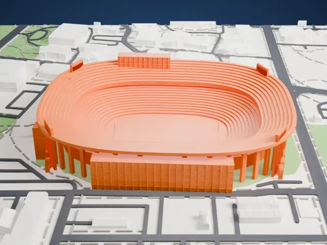 Bryant–Denny Stadium model, West view