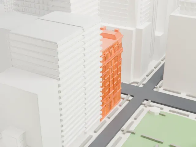 Bryant Park Studios model, East view