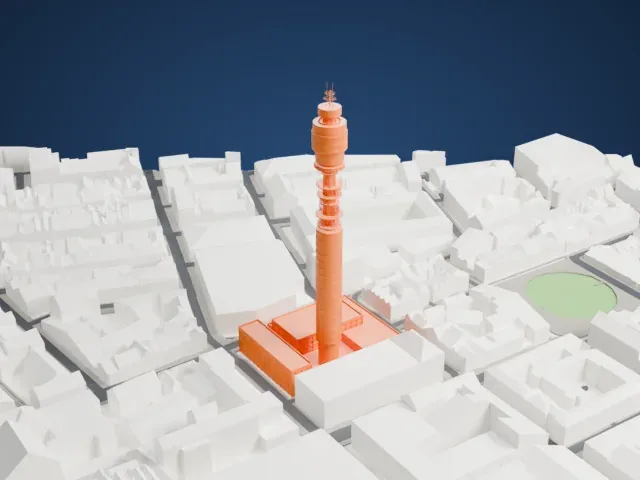 BT Tower model, East view
