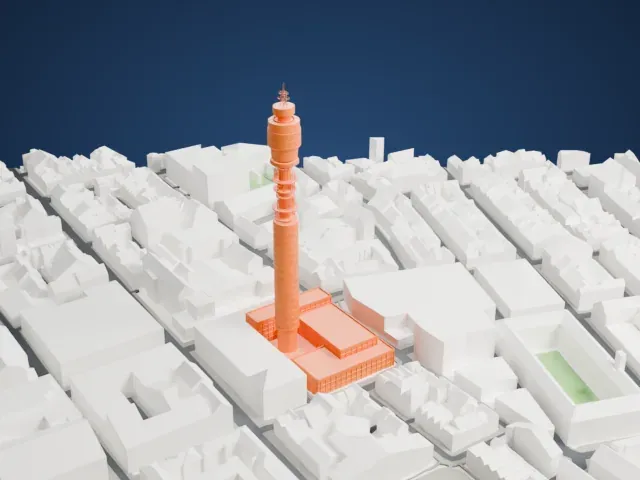 BT Tower model, North view