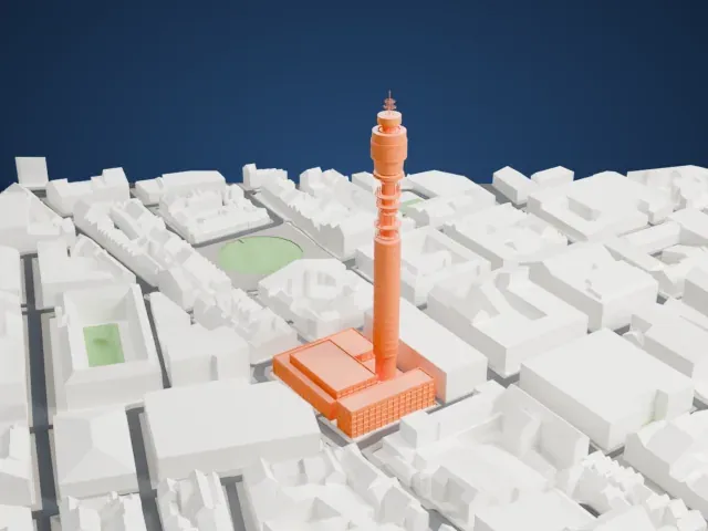 BT Tower model, South view