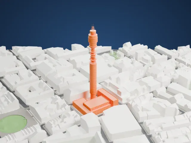 BT Tower model, West view